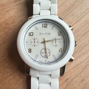 Jessica Carlyle ladies white fashion watch NEW BATTERY